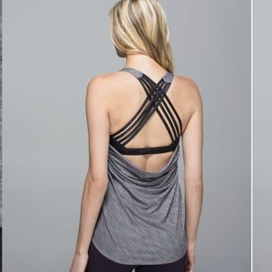 Lululemon Wild Tank Heathered Slate / Dream Rose Deep Coal Black